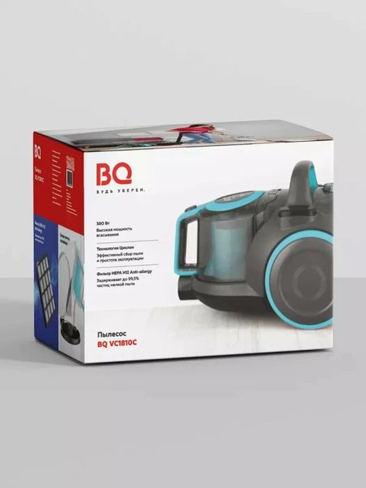 Пылесос циклонный BQ VC1810C, мощность 1800 Вт, объем 2.5 л, мощность