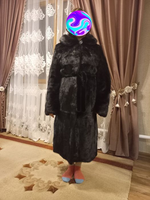Норковая шуба с капюшоном