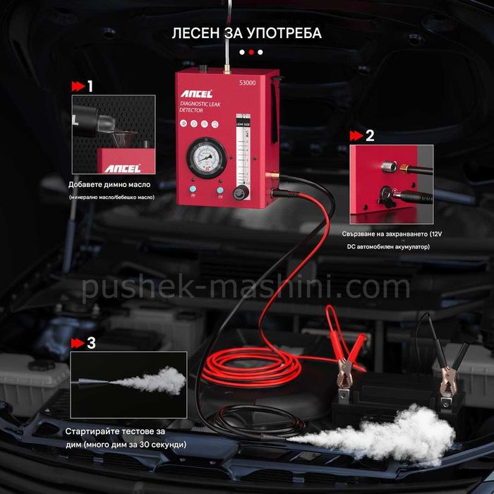 Пушек машина с вграден компресор. За тест на EVAP, турбо система и др.