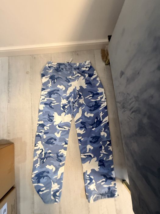 Pantaloni albastri cu alb baggy poliester