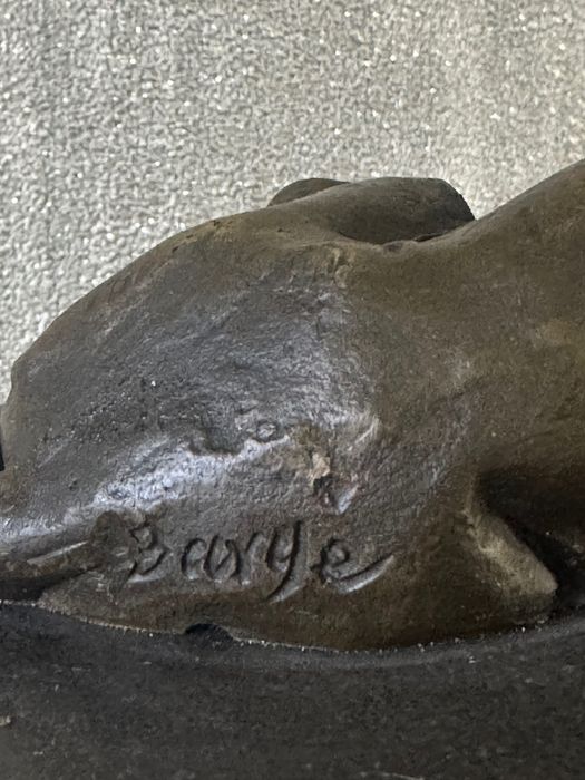 Масивна бронзова скулптура "Ревящ лъв" (4.5 кг) – А. Бари