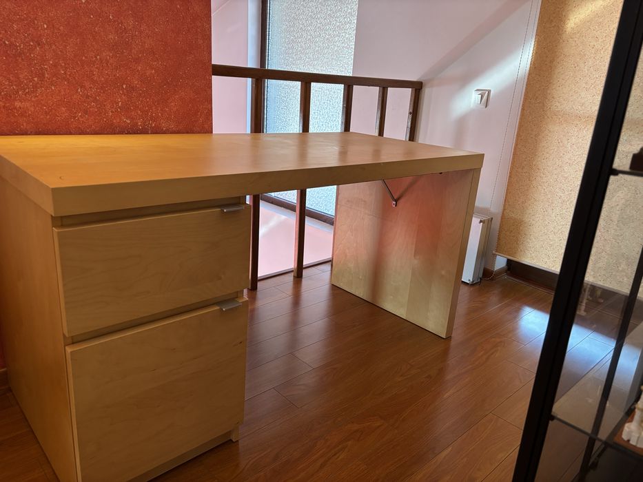 Vand birou MDF 140x65 model Malm culoare stejar