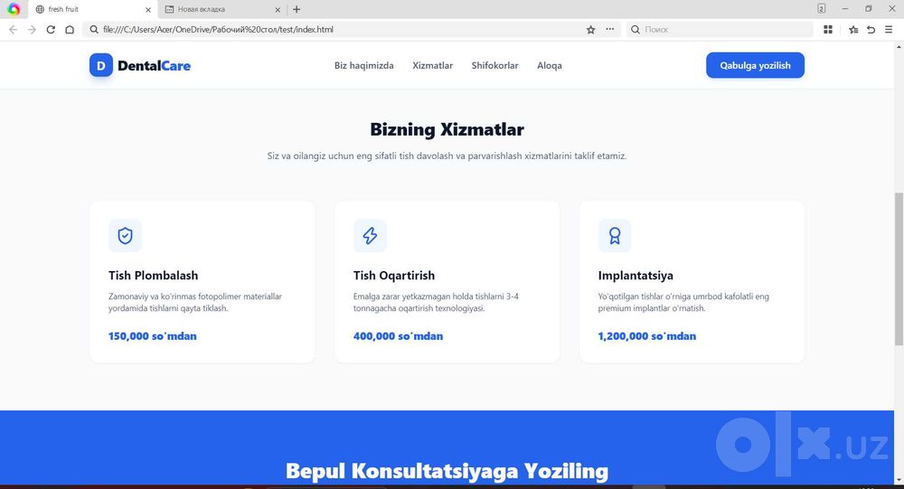 tayyor web sayt sotiladi