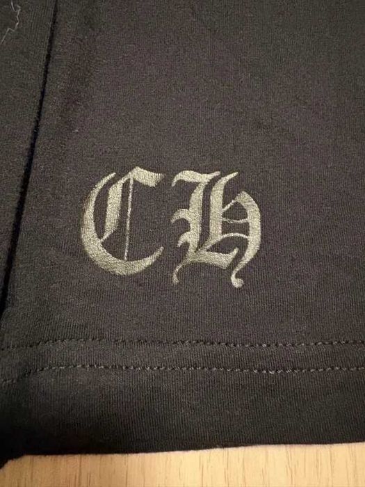 Chrome Hearts Horseshoe Logo Red on Black Longsleeve