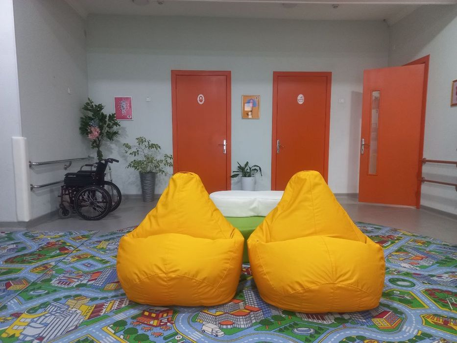 Бин бэг от The NOM,  кресло мешок  из ткани джинсовка,  сервисное обсл