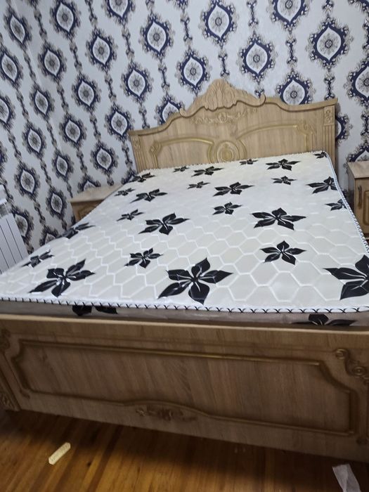 Мебел набор МДФ 100% спальни матраси ва 2та тумбаси БН 2та шкаф