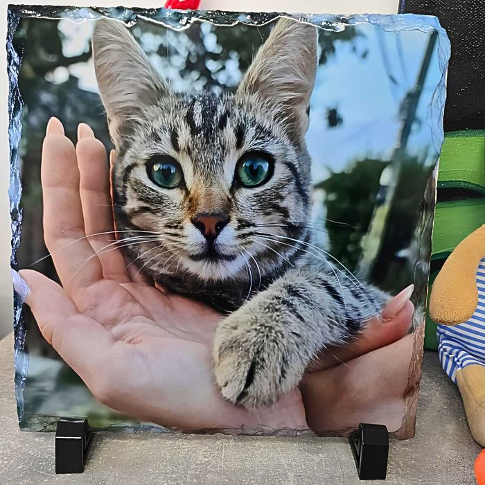 Plăci din Ardezie Naturală Personalizate cu Poza Ta & Mesaj — Cadou Unic - Cel mai mic pret!