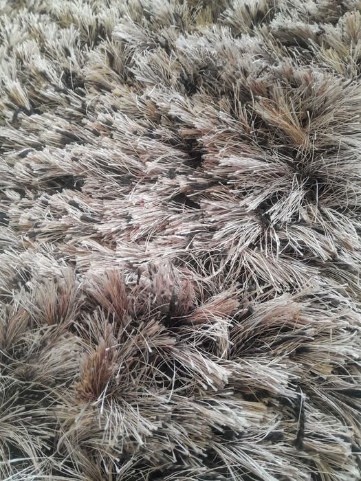 килим шаги с дълъг копринен косъм бежово кафяв  120 на  160