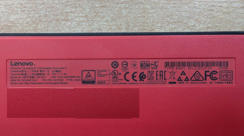 Докинг Lenovo ThinkPad Thunderbolt 3 Workstation Dock Gen 2 40AN