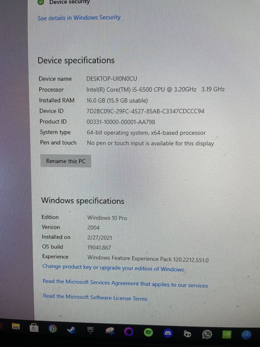 Calculator gaming i5 6500, RX5500 XT, 16 Gb ram