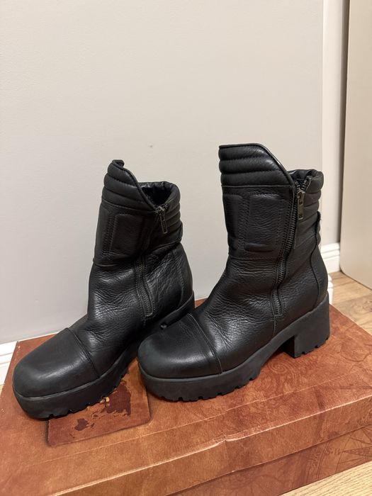 Черни кожени боти Firnarina