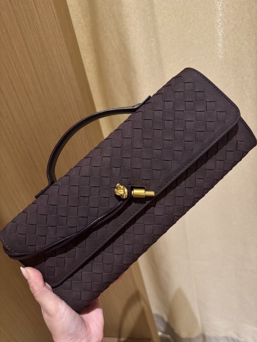 Велирена кафява чанта bottega Veneta