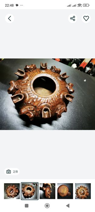 Vand opritor carti cuva pacii sculptata manual lemn masiv