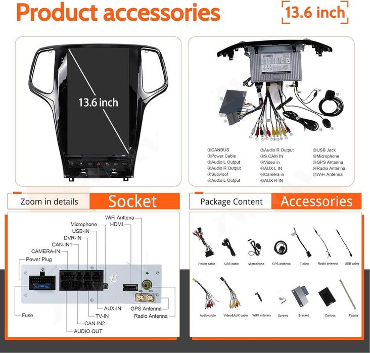 Навигация Android Jeep Grand Cherokee 2014-2021 ZWNAV 11 Tesla