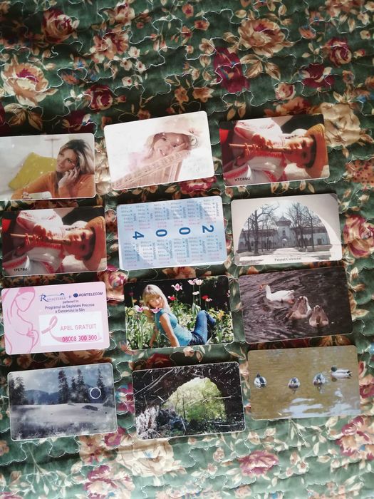 Pachet 30 bucăți cartele telefonice, diverse imagini.