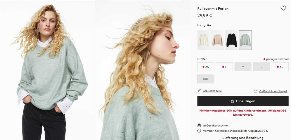 Новые свитера со стразами / жемчугом  HM, размер L (50/56) и M (46/48)