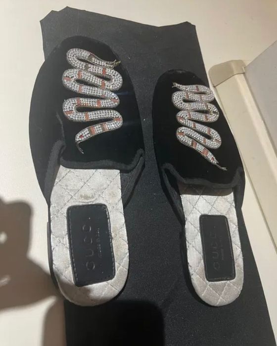 Gucci velvet slippers crystal embroidery marime 38