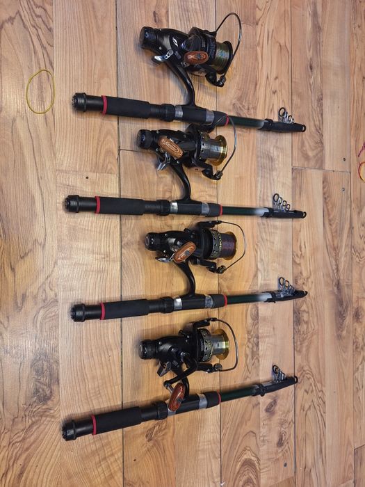 Vând 4 Lansete 3.60 cu 4 Mul. ( cadou 4 Lansete + 4 Mulinete)