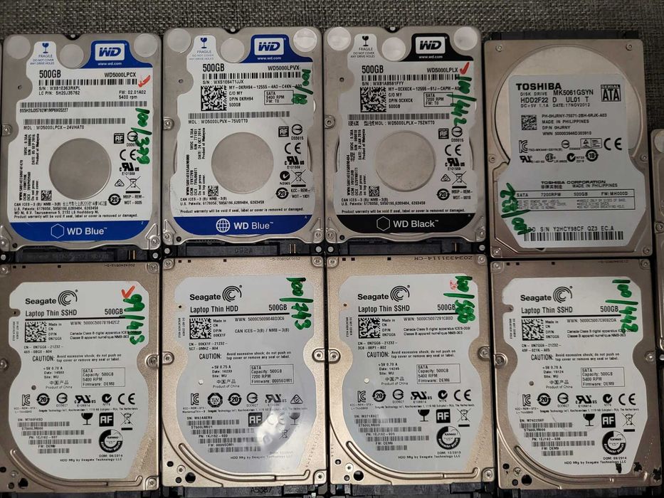 Hard disk notebook 500Gb Seagate, Western, Toshiba 5400/7200 RPM