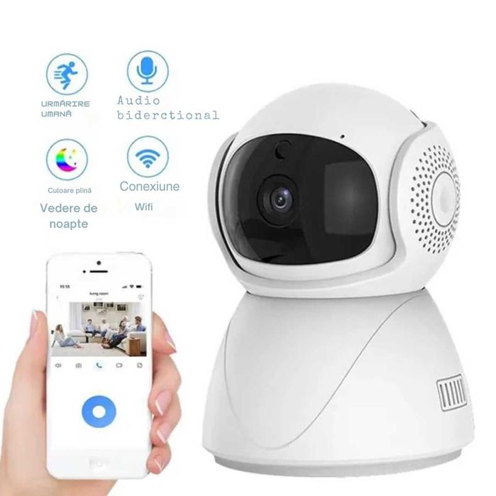 Camera de Supraveghere WiFi EDIMA® 5G,Viziune Nocturna, Detectare Pers