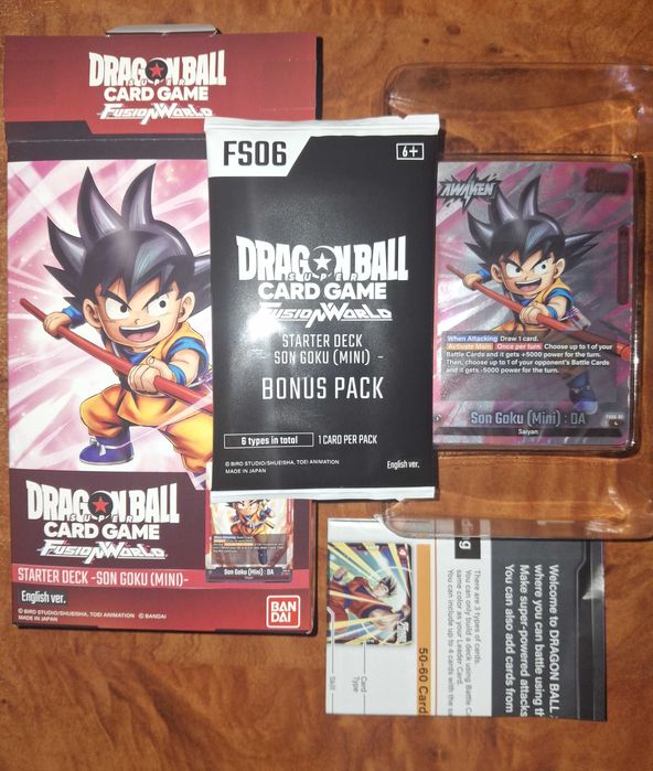 Dragon Ball Super Card Game: Fusion World Starter Deck: Son Goku Mini FS06 Desigilat!Contine:1 deck sigilat +1 bonus pack+1 playsheet