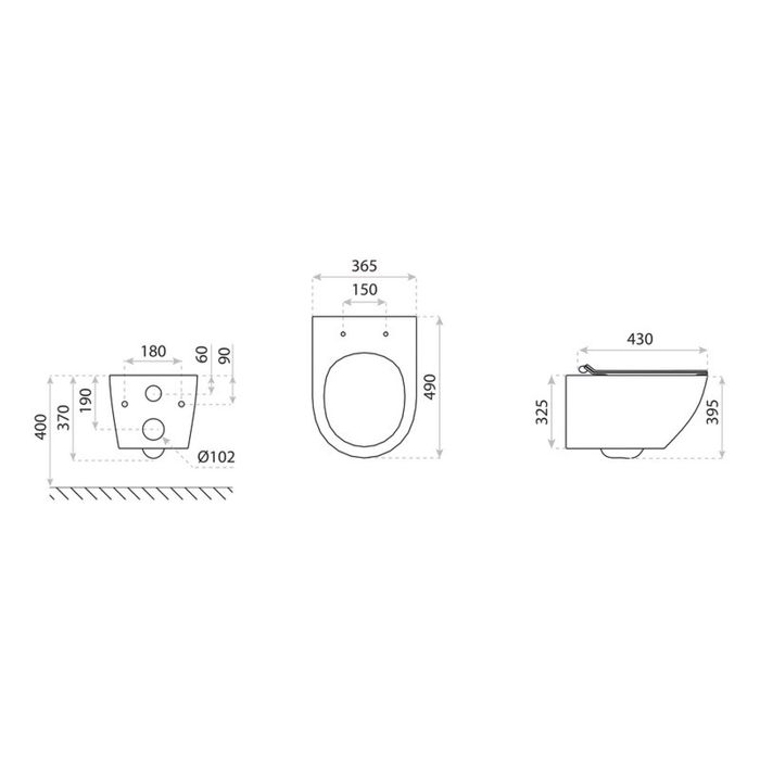 Окачена тоалетна чиния LAVITA Lio Slim White 49 см и седалка с капак