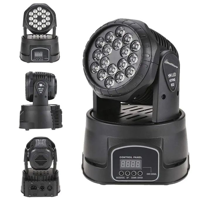 Moving head IdeallStore®, Party Energy, jocuri lumini, 70W, 18 leduri