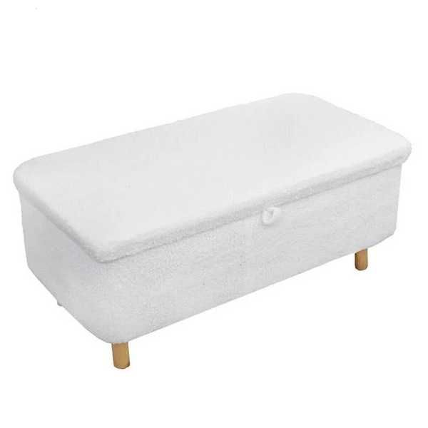 Декоративна табуретка с място за съхранение  Mercado Trade, Бял