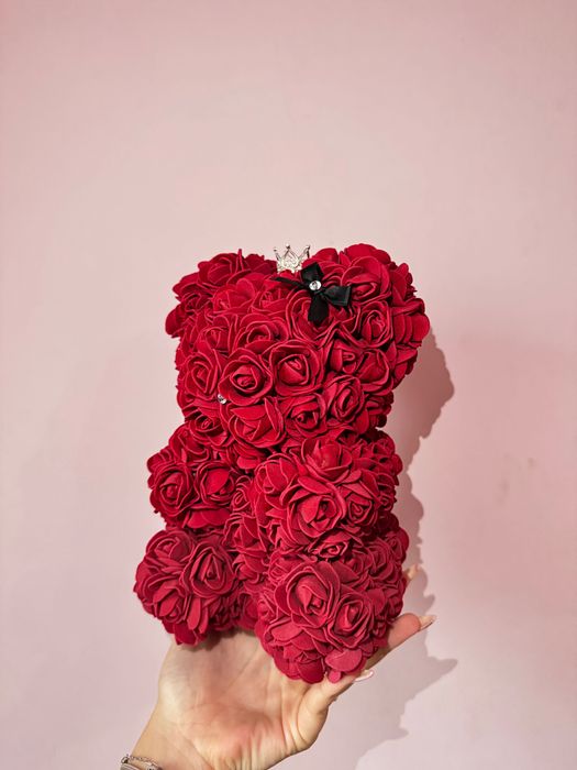 Уникално мече от вечни рози (подарък за нея) - 3 Цвята