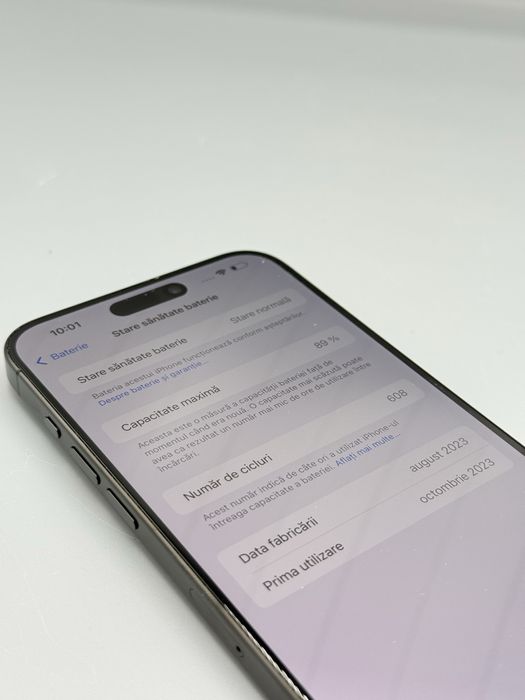 iPhone 15 Pro Max | 256 GB | Baterie 89% | Black | Garantie 12 Luni