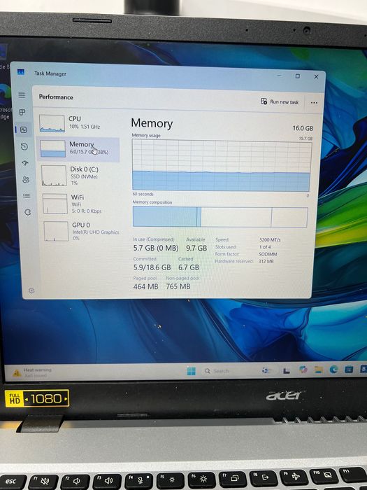 Laptop Acer Aspire Go 15 AG15 I5-1334U SSD 512GB