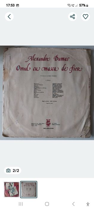 Omul cu masca de fier vinil Alexandre Dumas