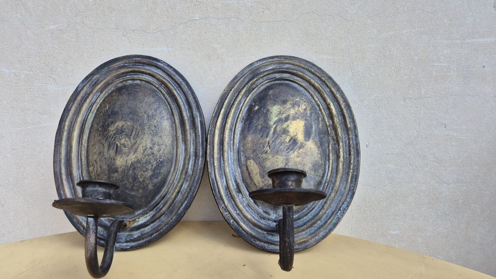 Масивни бронзови свешници 2.86кг.