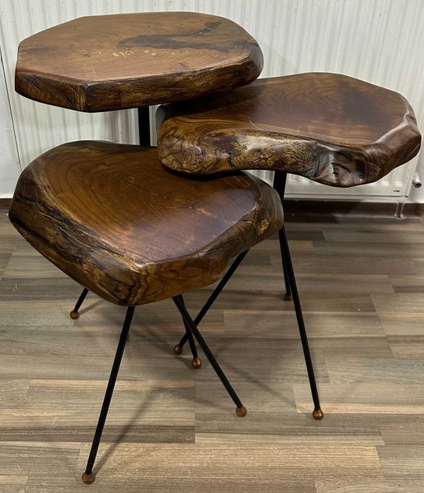 Produs Nou; Masuta; Lemn masiv de fag; Masa; Masute picioare metalice