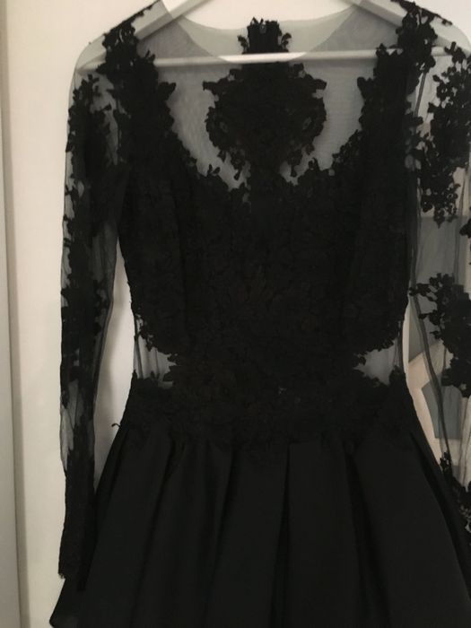 Rochie neagra lunga voal - LouLou