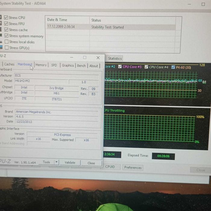 комплект Core i7 3th gen(1230v2)+h61 ECS+cooler