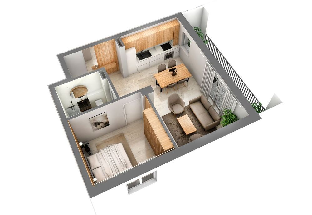 Apartament cu 2 camere finisat la alb, Selimbar, str Doamna Stanca