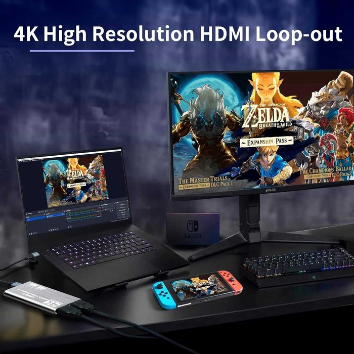 Placă captură audio video,USB 3.0,buclă HDMI 4K,1080P 60FPS/2K 30FPS