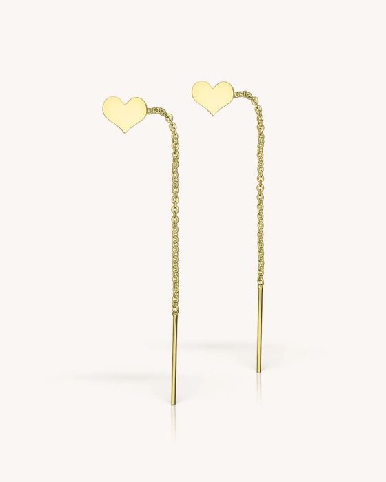 Cercei din aur roz 14k MINIONETTE,  CHAINED HEART