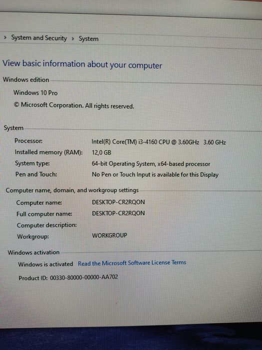 Unitate desktop i3 4160 12 gb ram