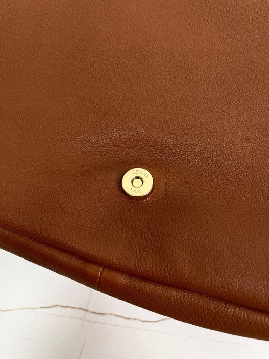 CELINE Soft Triomphe Halfmoon in Shiny Lambskin