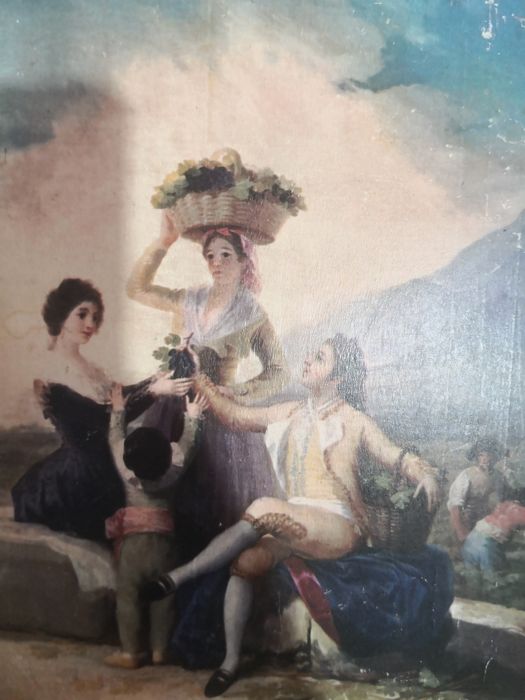 Pictură pe lemn lacuit.