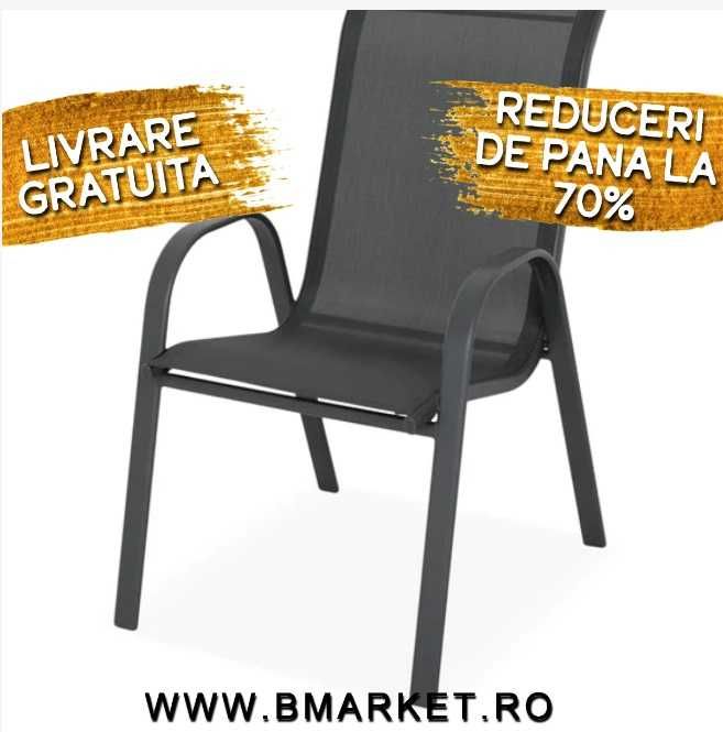 Set 4 Scaune gradina/terasa/balcon Gri Antracit LIVRARE GRATUITA