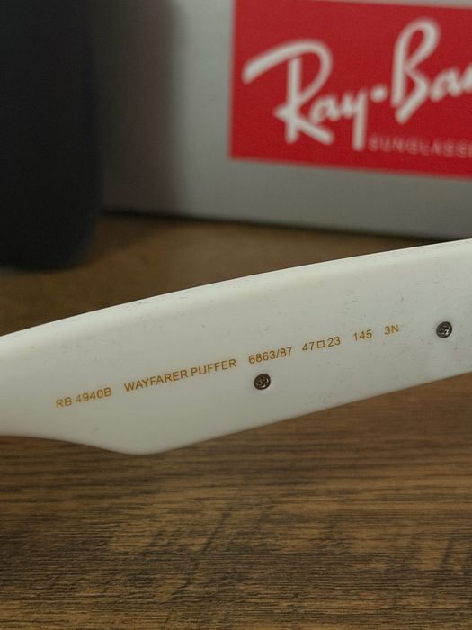 Ochelari de soare Ray-Ban x A$AP Rocky Wayfarer Puffer RB 4940B White – Set complet