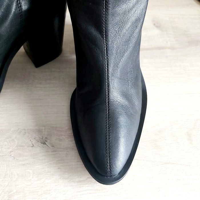 Botine negre de damă TOPSHOP, din piele naturală, mărimea 37