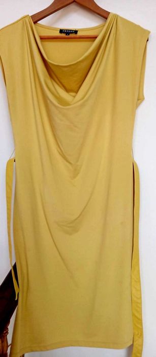 Секси рокли МОРГАН - синя, жълта и шарка змия, Размер М 38-40