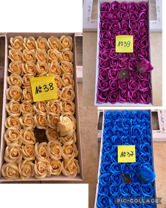 Сапунени рози НОВИ! 33 цвята. Всичко налично!!! Цени на едро и дребно