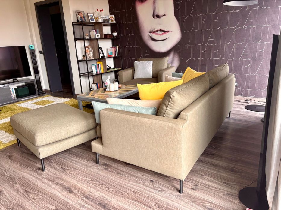 Set living Mobila Cioata – canapea + fotoliu + taburet | stare excelenta, confort premium