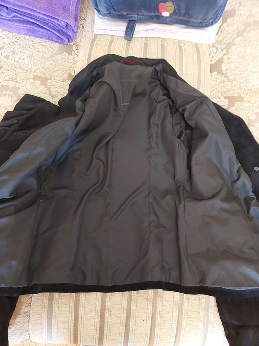 Замшевый пиджак чёрный