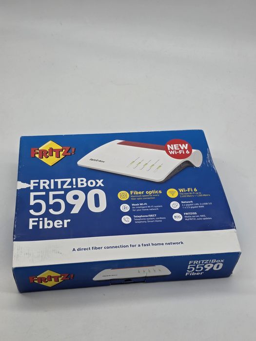Router FRITZ!Box 5590 Fiber, Wi-Fi 6, dual-band, alb, nou, intact